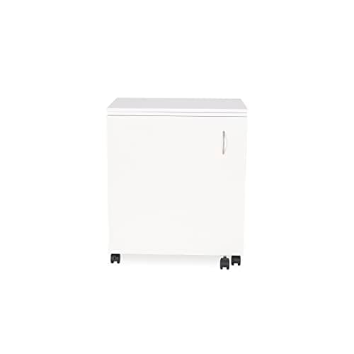 Arrow Sewing Classic Furniture “Judy” Sewing Cabinet: Portable, Folding, Compact, Locking Wheels, with Storage Bin and Hydraulic Machine Lift-White 5