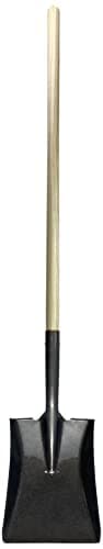 Workforce Tools Square Point Shovel - Sturdy 48” Wooden Handle - Heavy Duty 16 Gauge Steel Head
