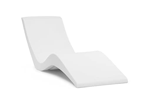 Aqua Outdoors Pool Chaise Lounge Chairs for Ledge & Shelf, Water-Weighted Pool Lounger for Depths Up to 9”, No Screw Plugs & Tools Needed, Classic White Ledge Lounger, Set of 1