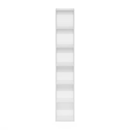 Furinno LUDER Book Shelf, 6-Tier Tall Modern Bookshelf, Bookcase with Open Shelves, 9.3 x 12 x 71, for Living Room, Bedroom, Home Office, White 8