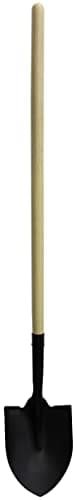 Workforce Tools Round Point Shovel - Sturdy 48” Wooden Handle - Heavy Duty 16 Gauge Steel Head