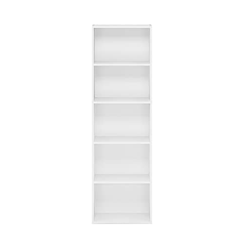 Furinno LUDER Book Shelf, 5-Cube Bookshelf, Bookcase with Open Shelf, 9.4 x 15.8 x 52, for Living Room, Bedroom, Home Office, White 8