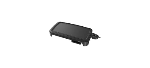 BLACK+DECKER 8-Serving Electric Griddle, GD2051B, Non-Stick Cooking Surface, Warming Tray, Removable Drip Tray, Family Sized