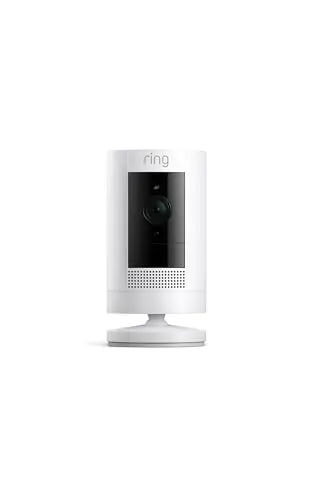 Ring Outdoor Cam (Stick Up Cam), Weather-resistant home or business security camera, outdoor ready, Live View, Color Night Vision, Two-Way Talk, motion alerts, Works with Alexa, White