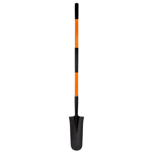 VNIMTI Heavy Duty Shovel with Fiberglass Handle for Digging and Gardening, Metal, 58 Inches