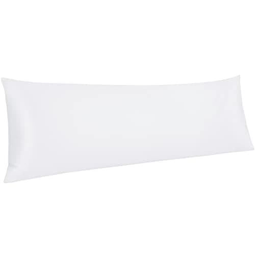 NTBAY Egyptian Cotton Body Pillowcase - 500 Thread Count Cotton Body Pillow Cover - Soft and Breathable Envelope Closure Body Pillowcase for Adults, 20x54 Inches, White