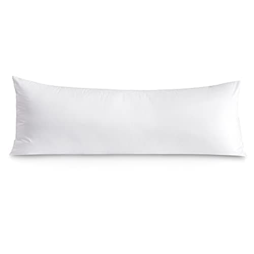 Leeden 100% Cotton Body Pillow Cover, 800 Thread Count 21x54 Soft Breathable Long Body Pillow Pillowcase, White