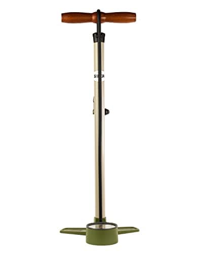 SILCA Terra Floor Pump for Bicycles with 2 Stage Gauge, Presta/Schrader Reversible Locking Chuck and 30 PSI to 120PSI