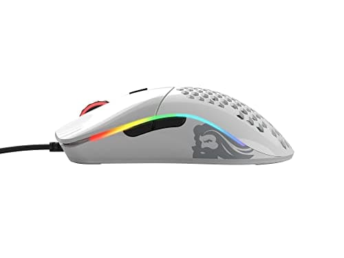 GLORIOUS Model O- (Minus) Compact Wired Gaming Mouse - 58g Superlight Honeycomb Design, RGB, Pixart 3360 Sensor, Ambidextrous, Omron Switches - Glossy White 5
