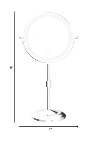 Gospire 7" Lighted Makeup Mirror with Magnification 10X/1X, Height Adjustable & 3 Color Dimmable Lights, 360° Swivel Double Sided Light up Rechargeable LED Cosmetic Vanity Cordless Standing Mirror 7