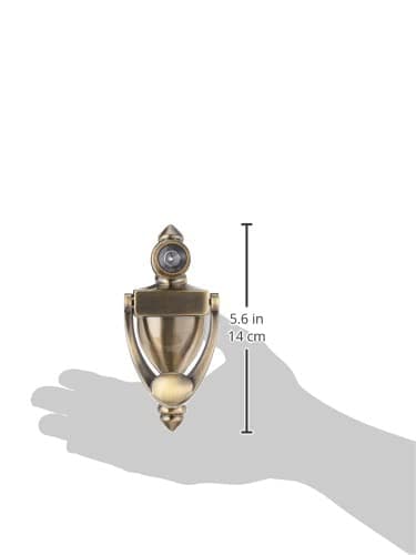 Prime-Line S 4235 Door Knocker and Viewer, Diecast Construction, Antique Brass Finish (Single Pack) 4