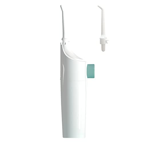 Cordless Water Dental Flosser Non-Electric Simple Operation, Oral Irrigator Portable Affordable for Home & Travel, Tonsil Stone Remover Safe for Pregnant Women and Children (White)