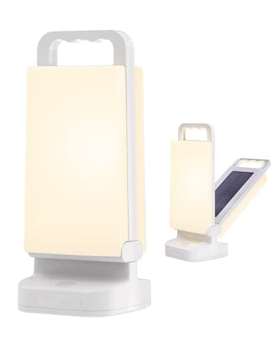 Solar Camping Lantern, Rechargeable Battery Powered Camping Light 6000mAh Up to 80HRS Lasting, Dimmable Night Lamp, Survival gear for Emergency, Power Outages, Outdoor, Indoor