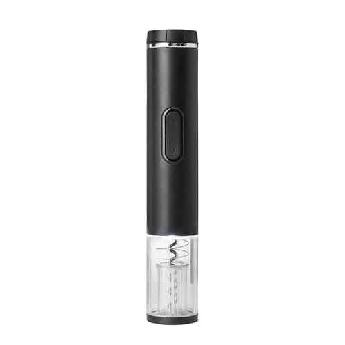 Amazon Basics Cordless Electric Wine Opener with Foil Cutter, Battery-Powered Motor, Black