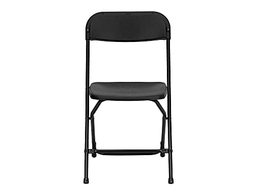 Flash Furniture Hercules Series Plastic Folding Chair - Black - 650LB Weight Capacity Comfortable Event Chair - Lightweight Folding Chair