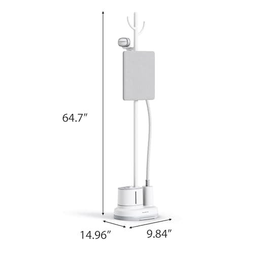 Rowenta Steamer for Clothes with Ironing Board, Home Steam, Stainless Steel Full Size Steamer, 47.33oz Water tank, Hanger rack for Clothes, Compact, 1800 Watts, White IS3250 7