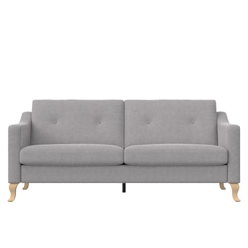 Mr. Kate Tess Sofa with Soft Pocket Coil Cushions, Small Space Living Room Furniture, Light Gray Linen