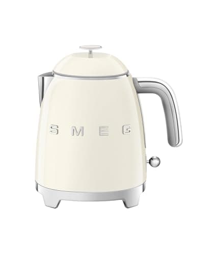 SMEG Mini 50's Retro Style 3 Cup Electric Kettle with Double Wall Anti Slip Base and Water Level Indicator (Cream)
