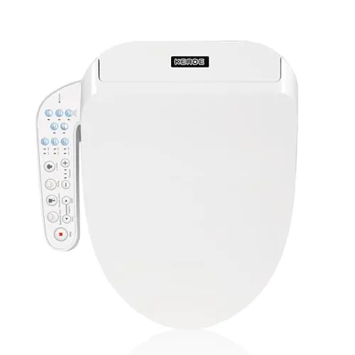 KERDE Electric Bidet Toilet Seat,Bidets For Existing Toilets,Rlongated,One-click Intelligent Operation, Warm Water Cleaning,Slow Close,Seat Cushion Keep Constant Temperature In Winter (Armrest)