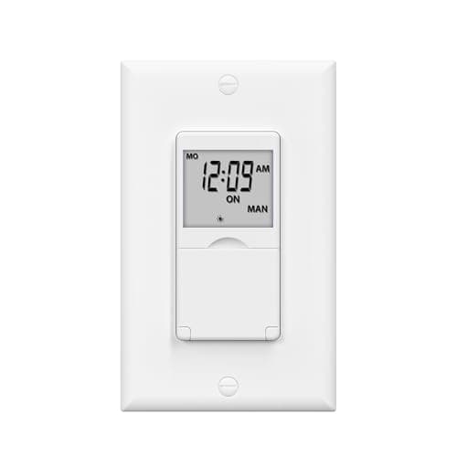 BN-LINK 7 Day Programmable in-Wall Timer Switch for Lights, Digital Light Switch Timer Indoor, Single Pole and 3 Way (Compatible with SPDT) Both Use, Neutral Wire Required, No Backlight, ETL Listed