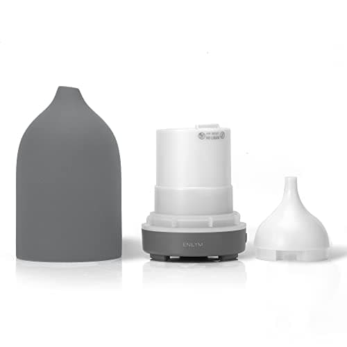 Aromatherapy Essential Oil Diffuser,9 Colors Mood Light,4 Timer Stone Diffuser Living Room(Grey) 5