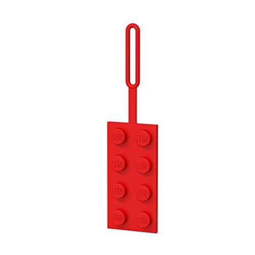 Lego Stationery 2x4 Silicone Luggage Tag - Red (52002), Use for Travel, Cruise, School