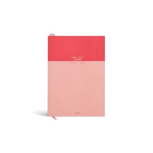 Papier Undated Daily Planner - Pink, 8.46"L x 6.02"W | Hardback Cover Notebook Diary, Write Personal & Work To-Do Lists & Organize Priorities | Includes Day Per Page Checklist, Monthly Views & Gridded Notes Pages