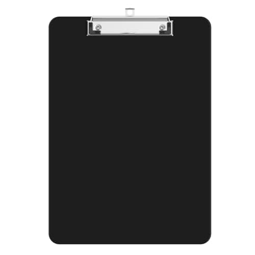 Macroclo Plastic Clipboards, A4 Black Clip Board 8.5x11 for Classroom, Students, Kid, Woman, Size 9" x 12.5" with Low Profile Clip, Office & School Supply