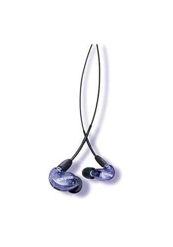 Shure SE215 Special Edition PRO Wired Earbuds, Professional Sound Isolating Earphones, Clear with Deep Bass, Single Dynamic MicroDriver, for Music, Gaming, & Calls - Purple
