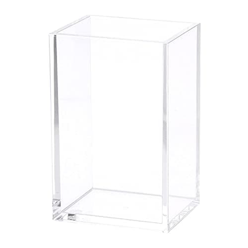 HSYMQ Clear Acrylic Pencil Pen Holder Cup, Clear Makeup Brush Holder, Acrylic Desk Accessories, Stationery Organizer for Office Desk Accessory