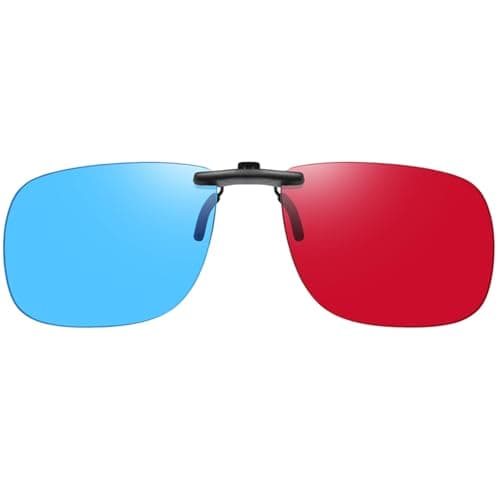 AoHeng Anaglyph Red Blue/Cyan 3D Clip on Glasses,Lighter,Clearer,Brighter,for 3D Movie Comic