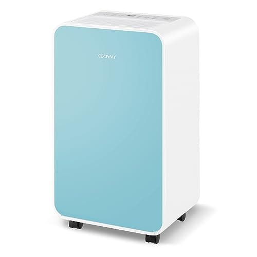 COSTWAY 2500 Sq. Ft Dehumidifier for Basement, 32 Pints Portable Quiet Dehumidifier for Bedroom Bathroom with Sleep Mode, 24H Timer, Auto Shut Off, Auto Defrost & Drain Hose (Navy)