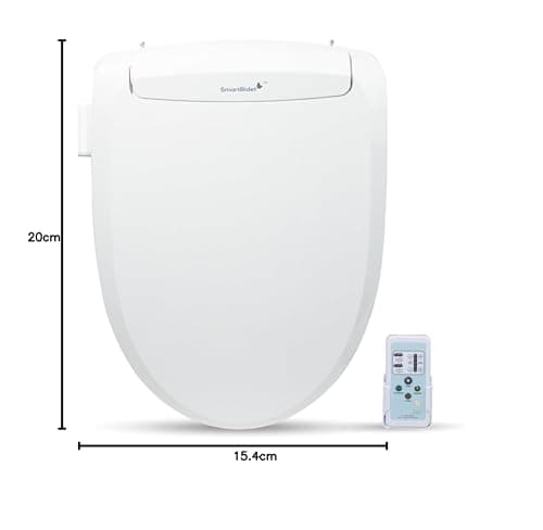 SmartBidet® SB-100R Electric Smart Bidet Seat for Elongated Toilets with Remote Control, Stainless Steel Nozzle with Removable Nozzle Cap, Slim 13
