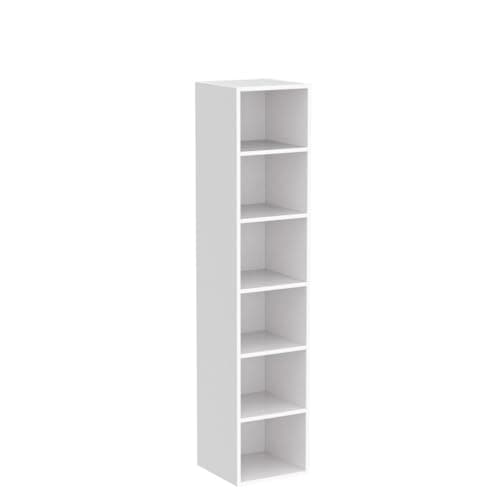 Tribesigns 70.9 Inch Tall Narrow Bookcase, Modern White Corner Bookcase with Storage, 6 Tier Cube Display Shelves for Home Office 5