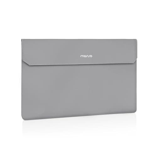 MOSISO Portable Monitor Case Sleeve 16.1 inch, Carrying Case for Most 15.6-16.1 inch Portable Travel Display Monitor Laptop, PU Leather Laptop Display Bag with Front Pocket, Gray