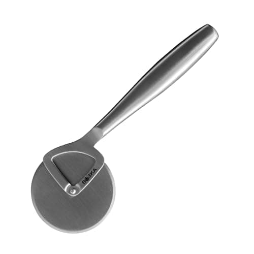 Boska Stainless Steel Pizza Cutter - Copenhagen Multifunctional Pizza Wheel Cutter - Handheld Food Slicer - Silver Non-Stick Adjustable Roller - Dishwasher Safe - For Kitchen Cooking