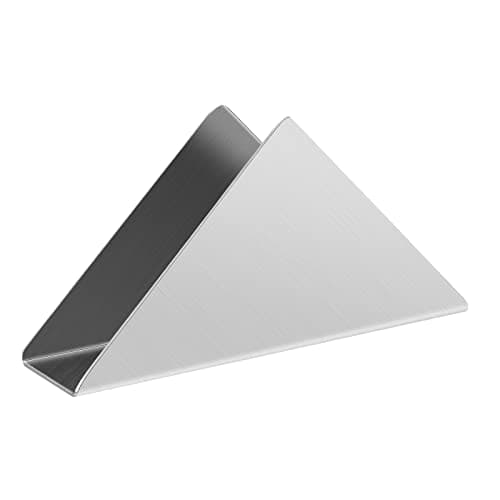 luvtree Silver Stainless Steel 304 Napkin Holder, Modern Triangle Cocktail Napkin Dispenser Organizer for Kitchen Countertops, Dinner Tables, Picnic Tables