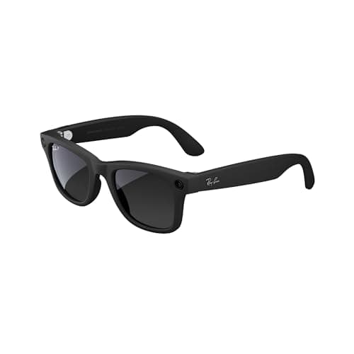 Ray-Ban Meta glasses, Wayfarer, Matte Black/Polarized Gradient Graphite, Large (Renewed)
