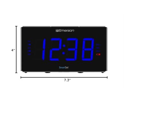 Emerson Smartset Sound Therapy Alarm Clock Radio with White Noise/Nature Sounds 1.8" LED Display Black/Blue, ER100105 10