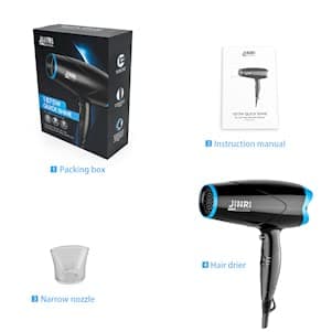 JINRI Hair Dryer, Lightweight Ceramic Negative Ion Hair Dryer with 2 Speed Settings, 6ft Power Cord, Hanging Loop, Removable Air Filter 8