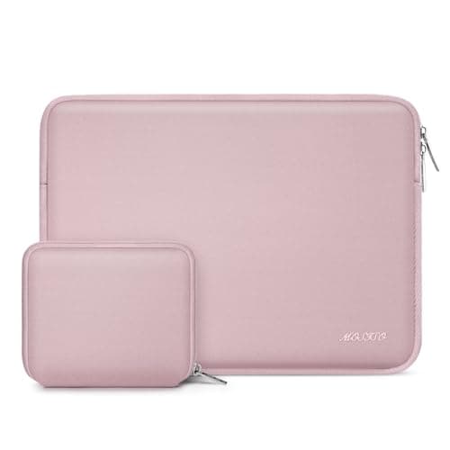 MOSISO Laptop Case 13.3 inch, 13-13.3 inch Laptop Sleeve Bag Compatible with MacBook Air/Pro 13/Pro 14 M5 M4 M3 M2 M1, HP Dell ASUS Lenovo, Neoprene Computer Sleeve Bag with Small Case, Baby Pink