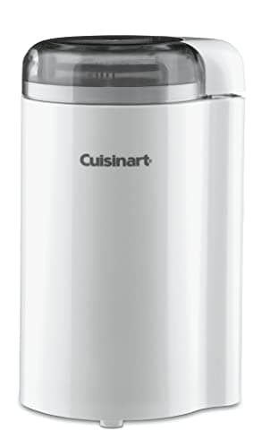 Cuisinart Coffee Grinder, One Touch Control Coffee Bean Grinder with Stainless Steel Bowl and Blades, 2.5 oz/70g Capacity Enough for 12 Cups, On/Off Switch with Safety Interlock, DCG-20N, White