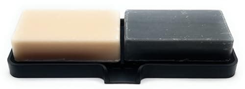 Happitasa Silicone Soap Dish Tray and Sponge Holder with Drain Chute | Bathroom and Kitchen Sink Organizer Caddy (Black, 9"x3.5", 5.6 Ounces) 7