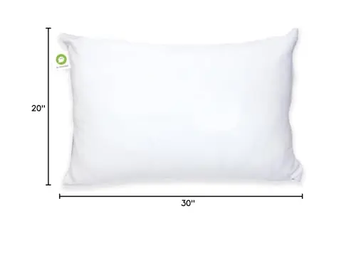 GhostBed Faux Down Pillow - Down Alternative with Breathable, Cool Microfiber Gel - Standard Size 8