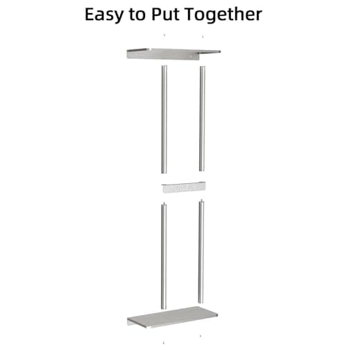 STWWO Bathroom Towel Storage for Bathroom, Wall Towel Rack for Rolled Towels, 30 inch Towel Holder Wall Mounted with Metal Shelf Can Holds 6 Large Towels, Brushed Nickel 5