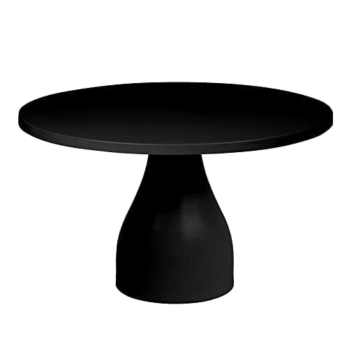 Dulcet Delights Olive Cake Stand – 12 in. Wide x 5.5 in. High, Black, Round Pedestal Stand for Wedding/Birthday Parties, Smooth Surface Coated Modern Design DIY Bake Display