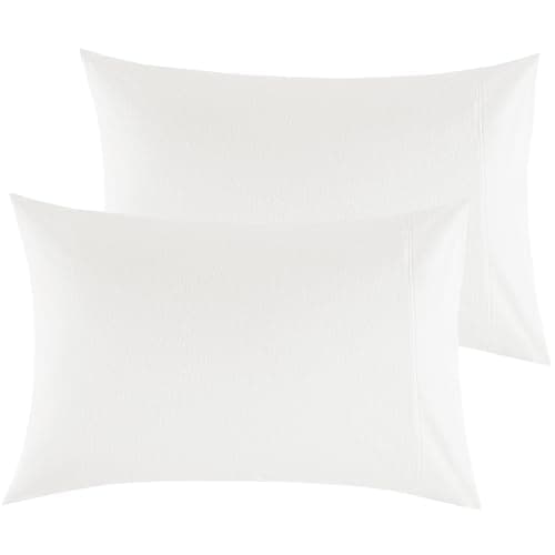 Bedsure Flannel Pillowcases Set of 2, Pure White Pillow Cases with Envelope Closure, 100% Cotton Soft & Cozy Brushed Pillow Cases, Gifts for Women,20x30 Inches 7