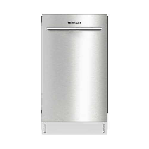 Honeywell 18-Inch Dishwasher with 8 Place Settings, 6 Washing Programs, Stainless Steel Tub, UL & Energy Star Certified, Stainless Finish