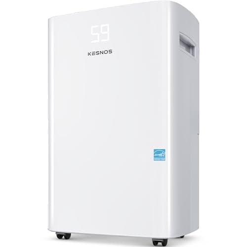 Kesnos 5,000 Sq. Ft. Most Efficient Energy Star 2025 Dehumidifier for Home, 80 Pints Dehumidifier with Drain Hose for Basement, Bedroom, Bathroom, Room, Featuring Front Display, 24H Timer Function