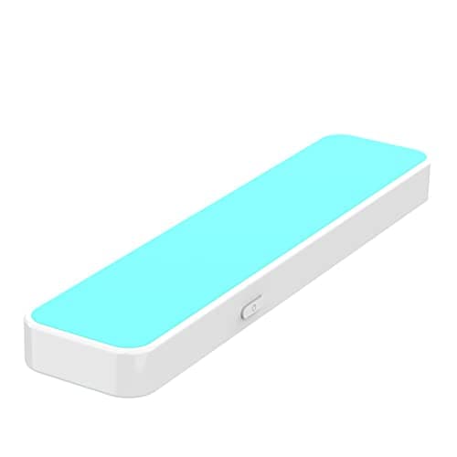 Hesond Pillow Speaker Bone Conduction Stereo Bluetooth Wireless Music Sleep Headphones Portable White Noise Bar Sound Device Timer for Side Sleepers Sleep Speaker (White+Blue)